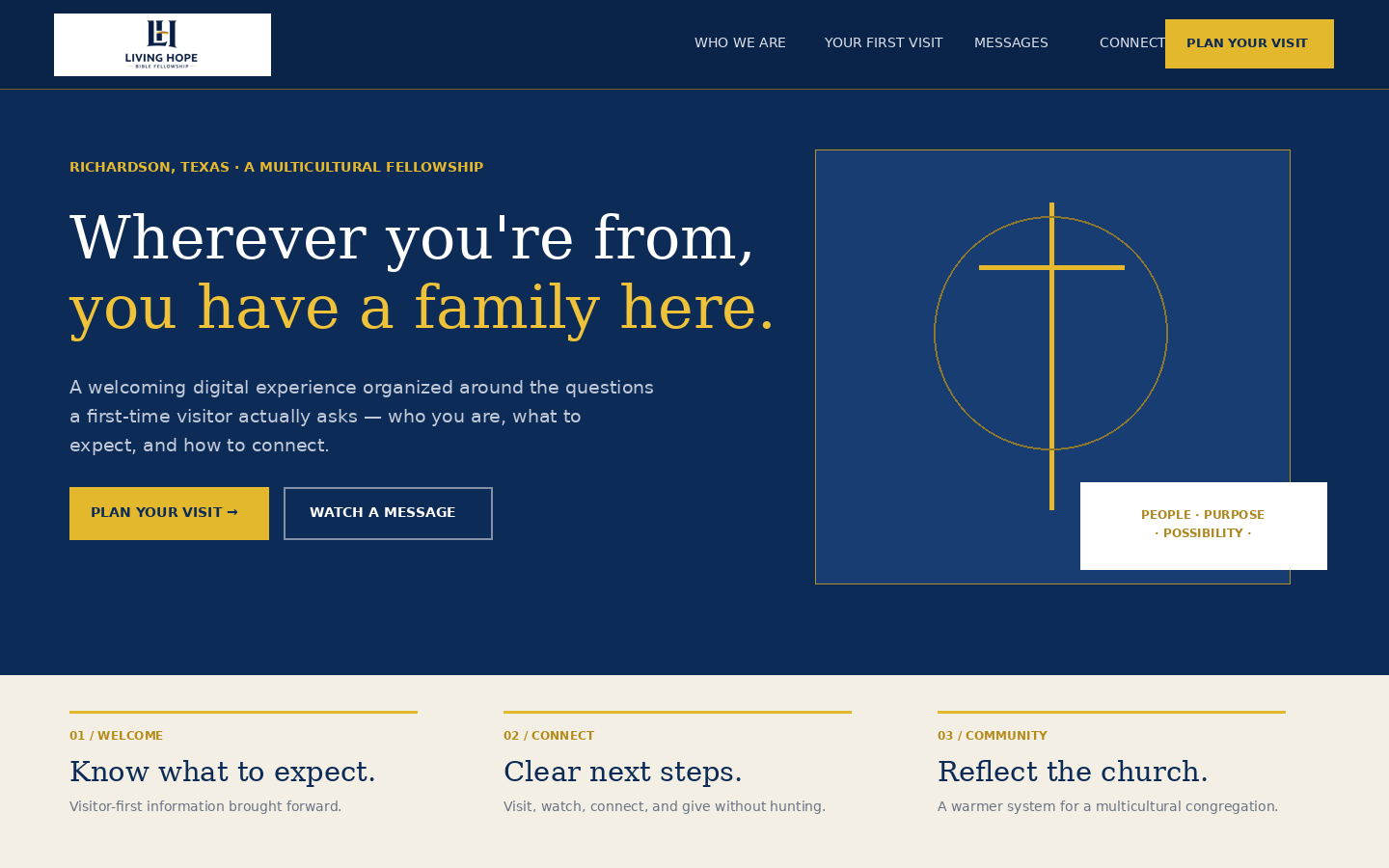 Living Hope website redesign concept